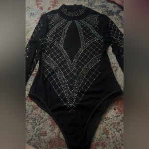 Large rhinestone bodysuit
